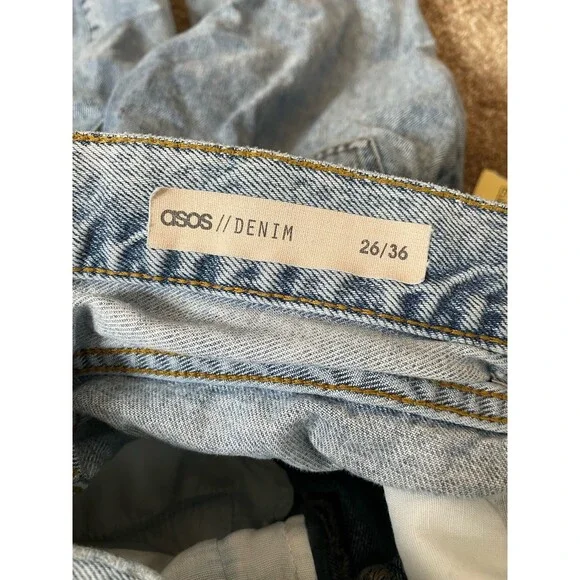 ASOS jeans high waist straight leg acid/stone washed denim pants SZ 26"X36" - Picture 8 of 8